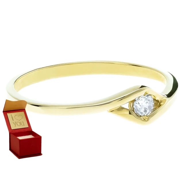 Subtiler und schöner Goldener Ring Zirkonia