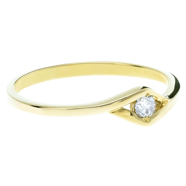 Subtiler und schöner Goldener Ring Zirkonia