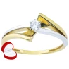 Nowoczesny wzór złoty pierścionek Cyrkonia