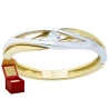 Złoty pierścionek Cyrkonia PRZEPLATANY wzór