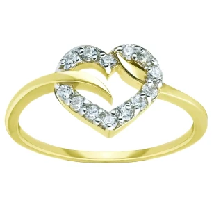 Złoty pierścionek Serce Miłość Prezent