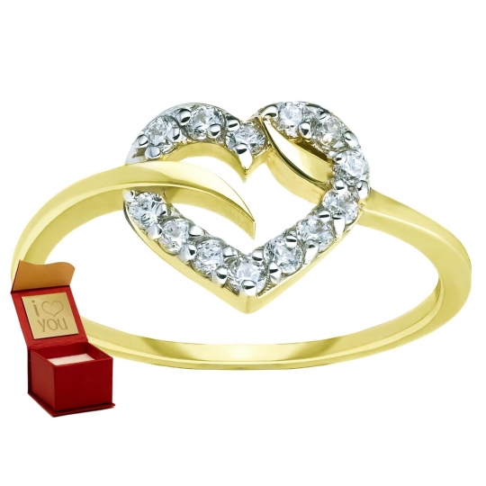 Złoty pierścionek Serce Miłość Prezent