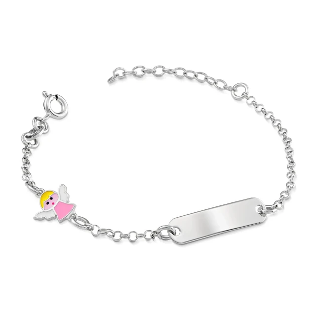 Silbernes Armband mit Plakette Angel ENGRAVER