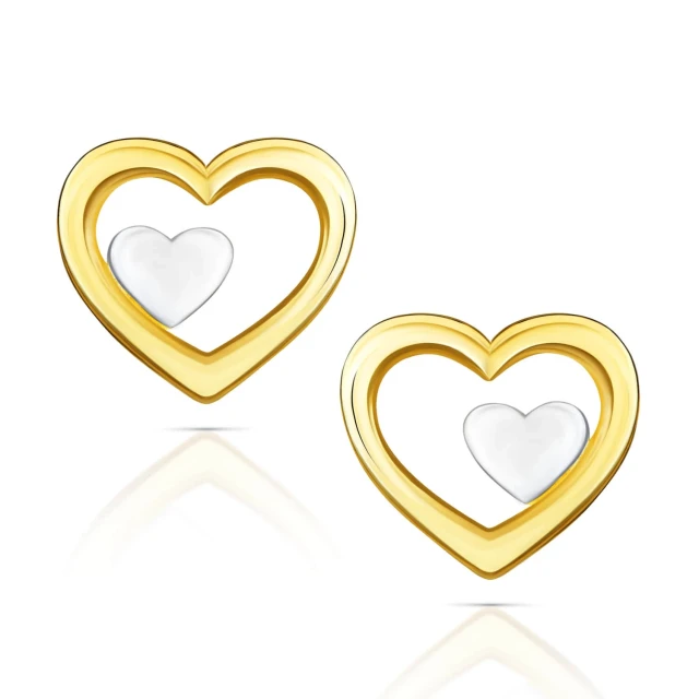 Goldene Ohrringe Tiny Hearts