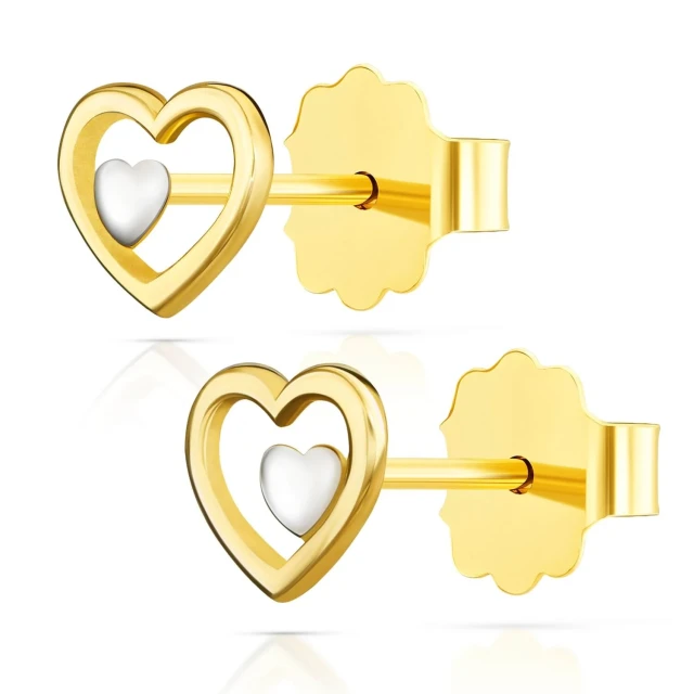 Goldene Ohrringe Tiny Hearts