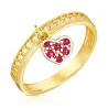 Gold Ring Hängendes Herz
