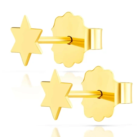 Złote kolczyki mini gwiazdeczki 585