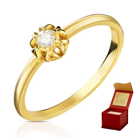 Złoty pierścionek Zaręczynowy