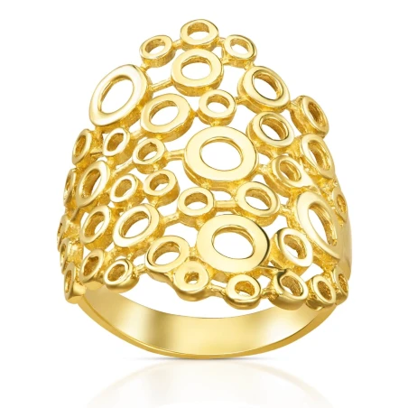 Złoty ażurowy pierścionek złoto 333