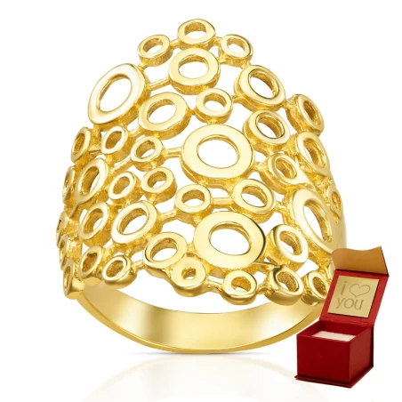 Złoty ażurowy pierścionek złoto 333