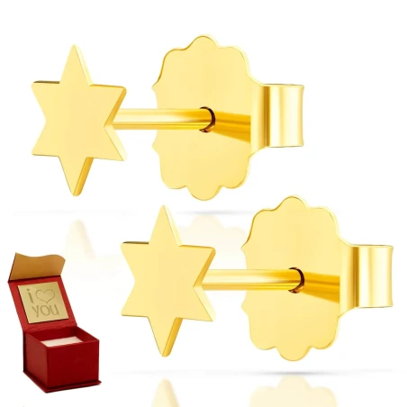 Złote kolczyki mini gwiazdeczki 585