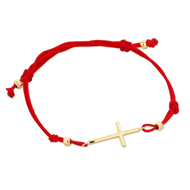 Goldenes Saitenarmband für die Hand mit Kreuz