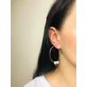 Złote Kolczyki koła Eclat La Pearls średnica 5 cm