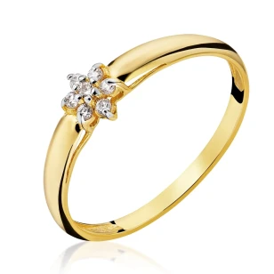 Złoty pierścionek Kwiatek próba 585