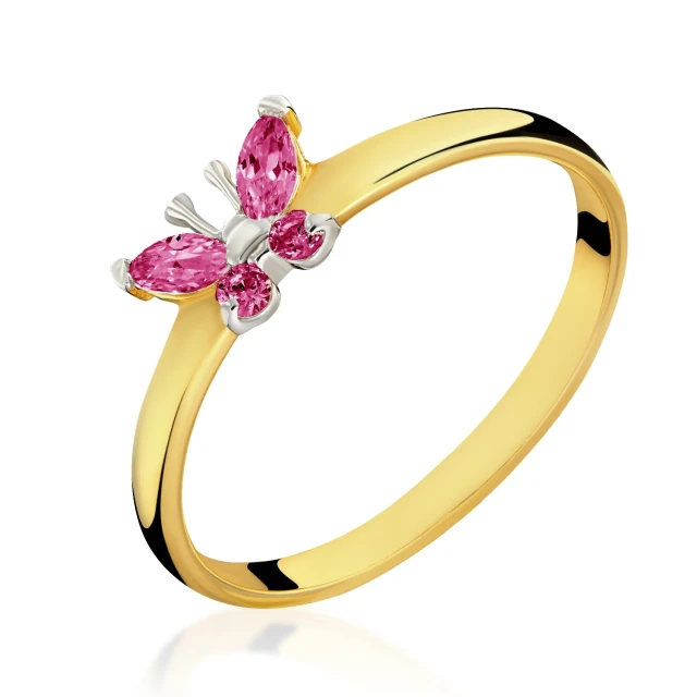 Goldring BUTTERFLY dunkelrosa 585