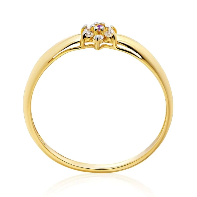 Gold Ring Blume Lila 585
