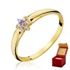 Złoty pierścionek Kwiatek Fioletowy próba 585