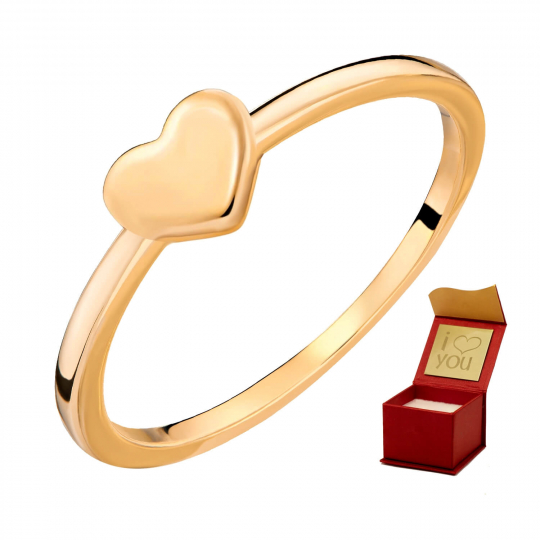 Pierścionek złoty serce różowe złoto 585