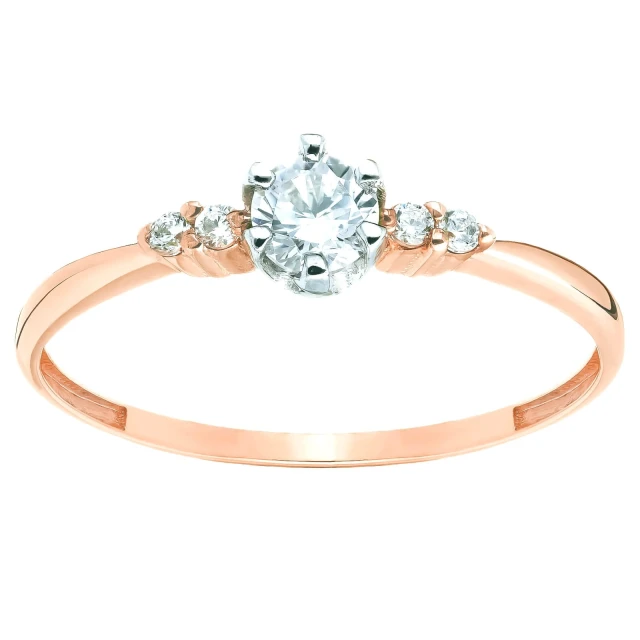 Verlobungsring mit Strass Roségold 585