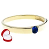 Złoty pierścionek niebieski kamień próba 585
