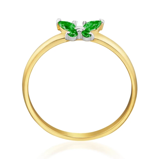 Goldring BUTTERFLY green 585