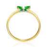 Złoty pierścionek MOTYL zielony próba 585