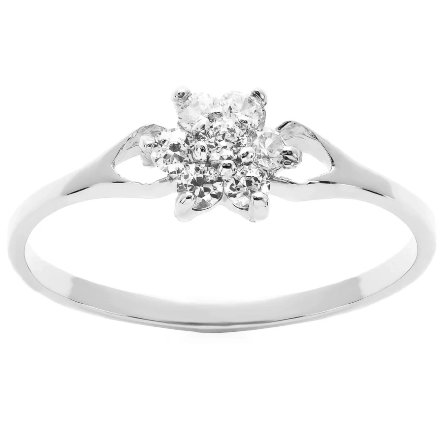 Pierścionek kwiat srebrny