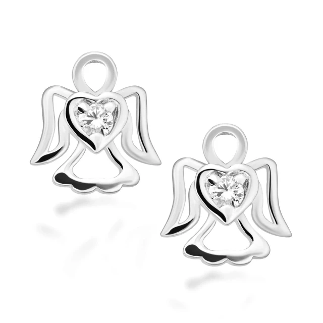 Silberne Ohrringe mit Zirkonia ANGELS