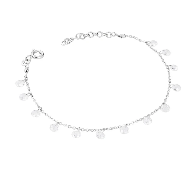 Silbernes Armband mit weißen Steinen