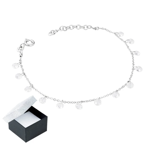 Silbernes Armband mit weißen Steinen