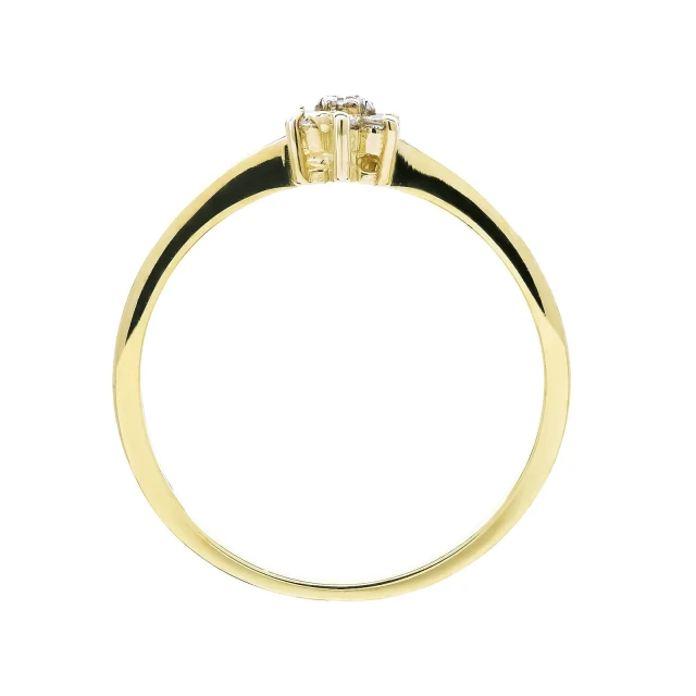 Gold Ring Stones Blumenmuster 585