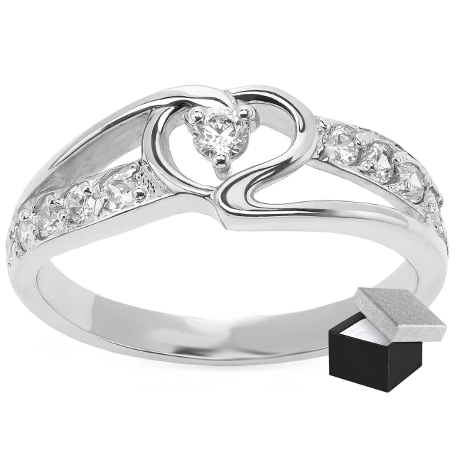 Silber Ring Interwoven HEART