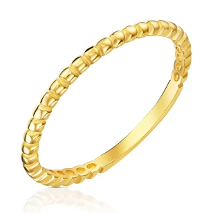 Złoty pierścionek Trójnik żółte złoto 585