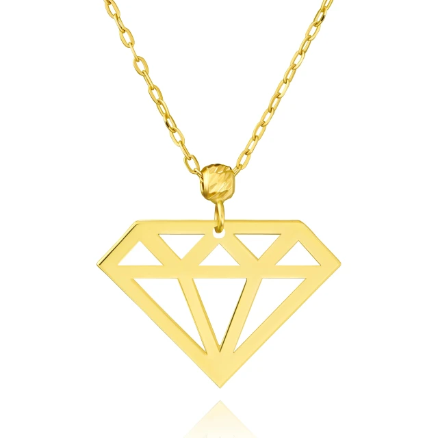 Goldene Halskette Diamantmuster 585