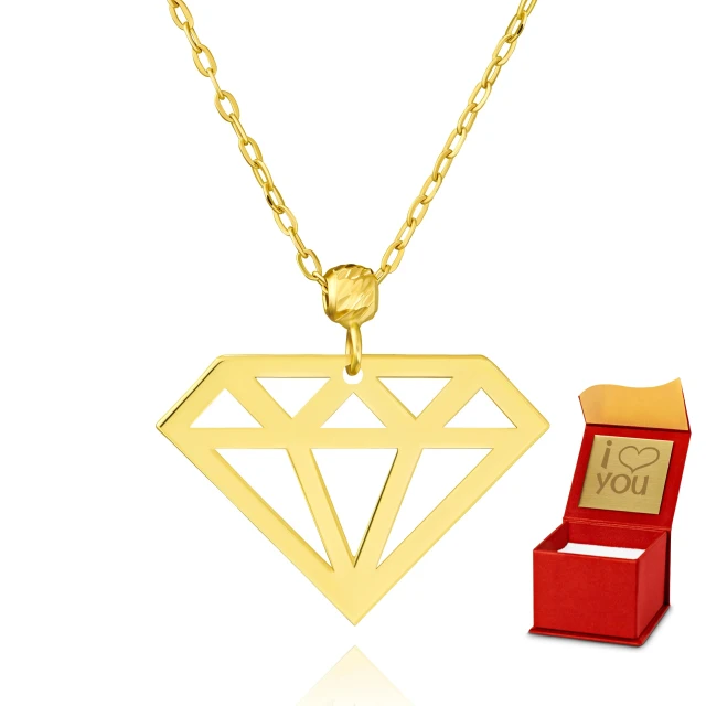 Goldene Halskette Diamantmuster 585