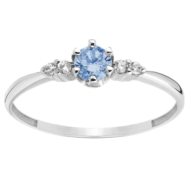 Verlobungssilber mit blauem Zirkonia