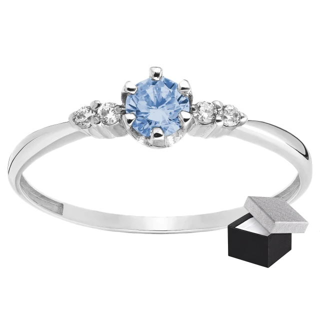 Verlobungssilber mit blauem Zirkonia