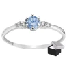 Zaręczynowy srebrny z błękitną Cyrkonią