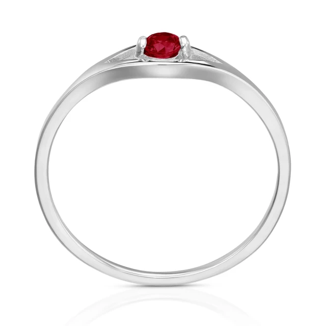 Silberner Ring rot Teardrop