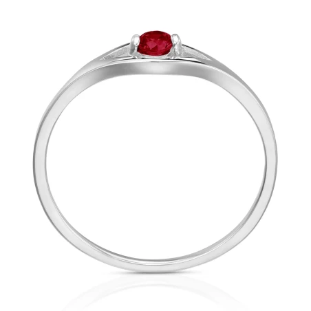 Srebrny pierścionek z czerwonym oczkiem