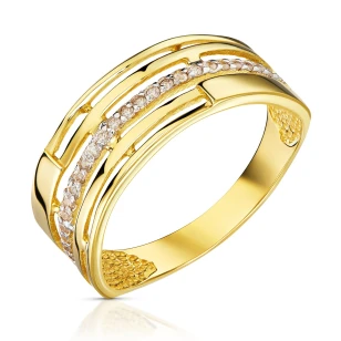 Złoty pierścionek Szeroka Obrączka 585