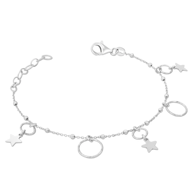 Silberner Stern der Nacht Armband