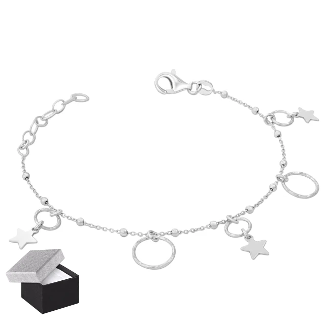 Silberner Stern der Nacht Armband