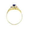 Modny Złoty pierścionek z cyrkoniami Markiza niebieski
