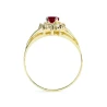 Modny Złoty pierścionek z cyrkoniami Markiza ciemny róż