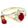 Modny Złoty pierścionek z cyrkoniami Markiza ciemny róż