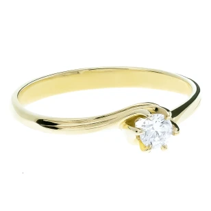 Piękny Złoty pierścionek z cyrkonią Oczko 585