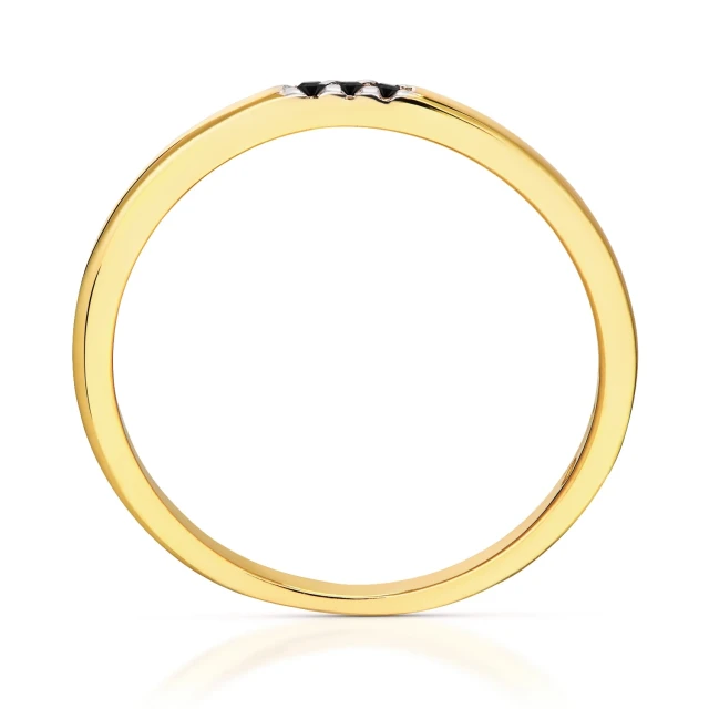 Gold Ring Delicate Circle Sample 585 Schwarze Steine