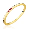 Goldener Ring Delicate Circle 585 Rote Steine