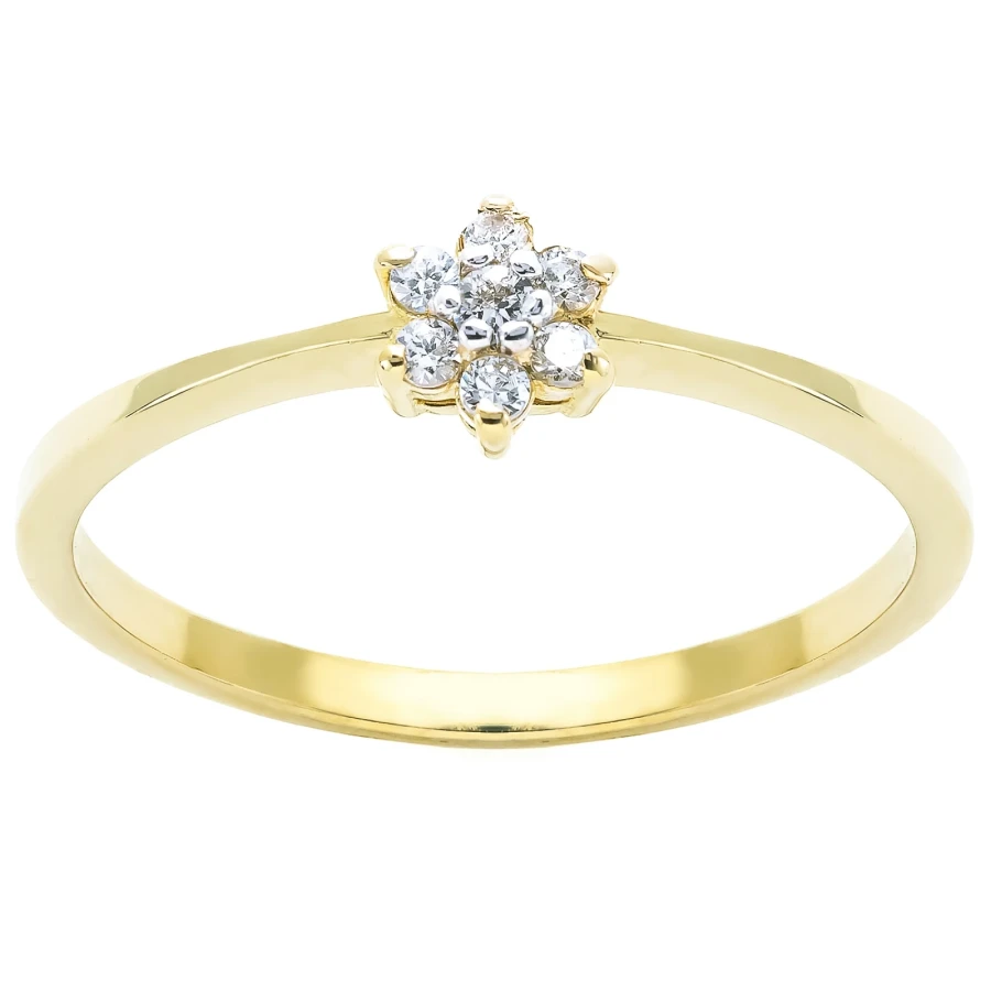 Złoty pierścionek Kamienie Kwiatek próba 585